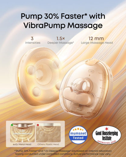 Eufy Bomba tira-leite S2 Pro, bomba tira-leite elétrica vestível com massagem aquecida