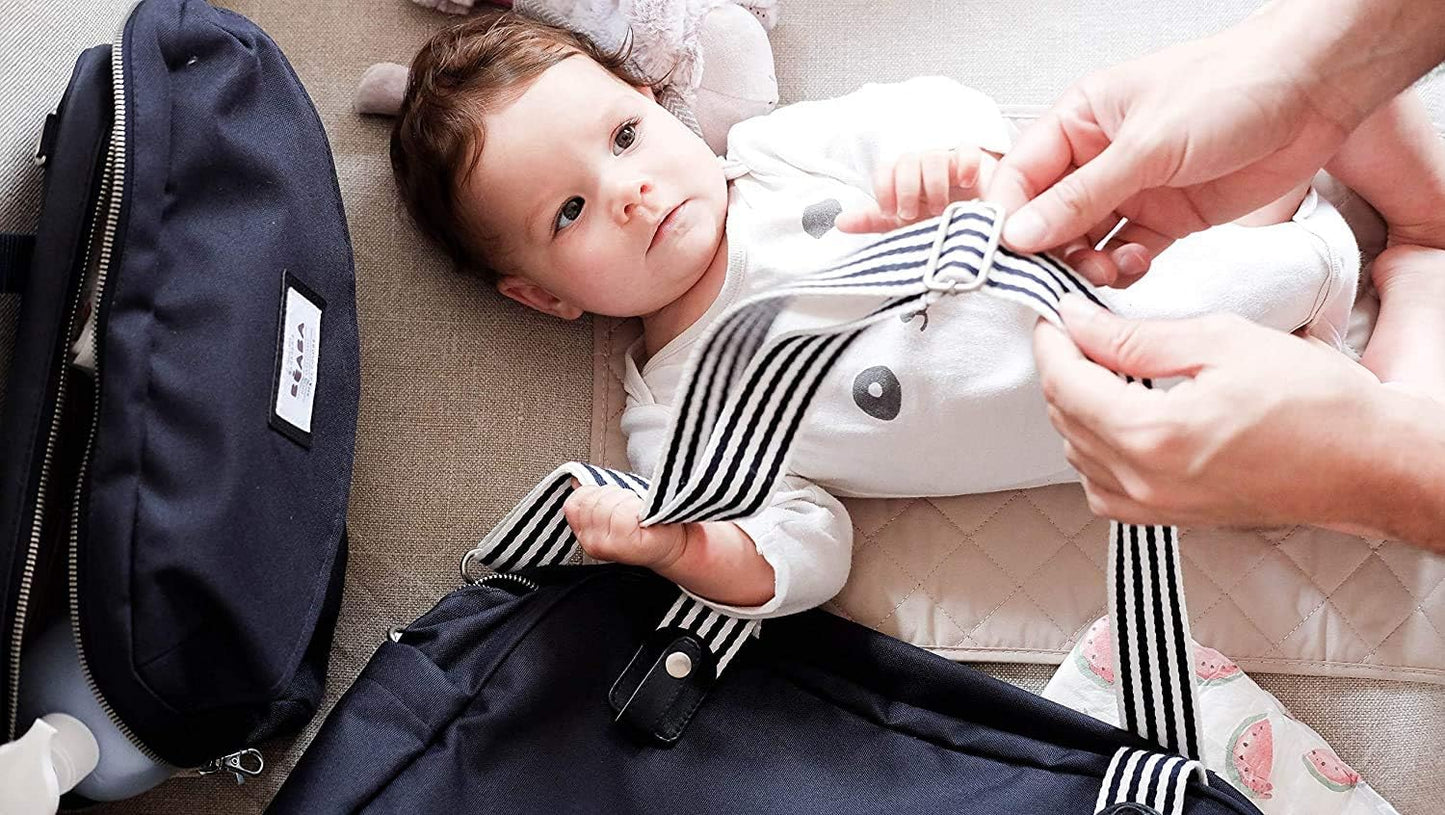 BÉABA - Genève II - Bolsa para Troca de Fraldas - Bolsa para Fraldas para Bebês e Recém-nascidos - Grande capacidade - Trocador - Bolsa isotérmica para lancheira - Sistema de fixação para carrinho