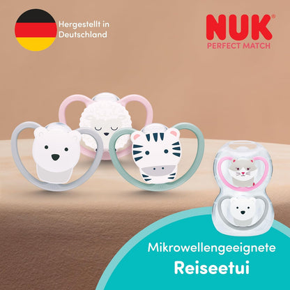 NUK Chupetas Perfect Match Air 6-18 Meses, Piel Sensible, Forma Ortodôntica