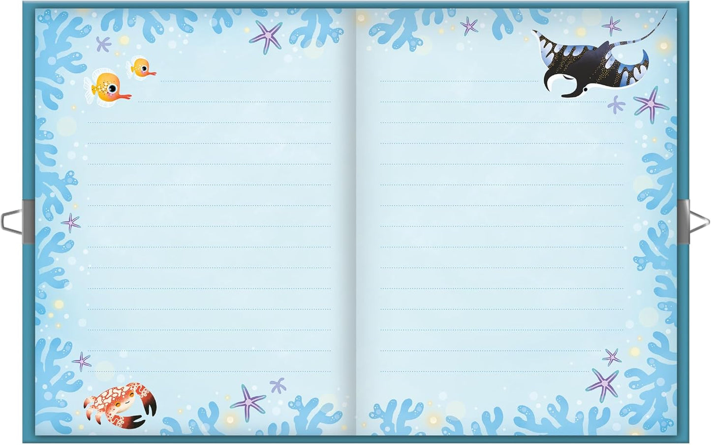 Janod - Oceano Mágico - Caderno Secreto - Diário Privado Infantil - Kit de Artes e Ofícios - Caderno com Caneta Cauda de Sereia - O Universo da Pequena Sereia - Atividade de artesanato para maiores de 3 anos