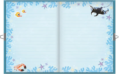 Janod - Oceano Mágico - Caderno Secreto - Diário Privado Infantil - Kit de Artes e Ofícios - Caderno com Caneta Cauda de Sereia - O Universo da Pequena Sereia - Atividade de artesanato para maiores de 3 anos