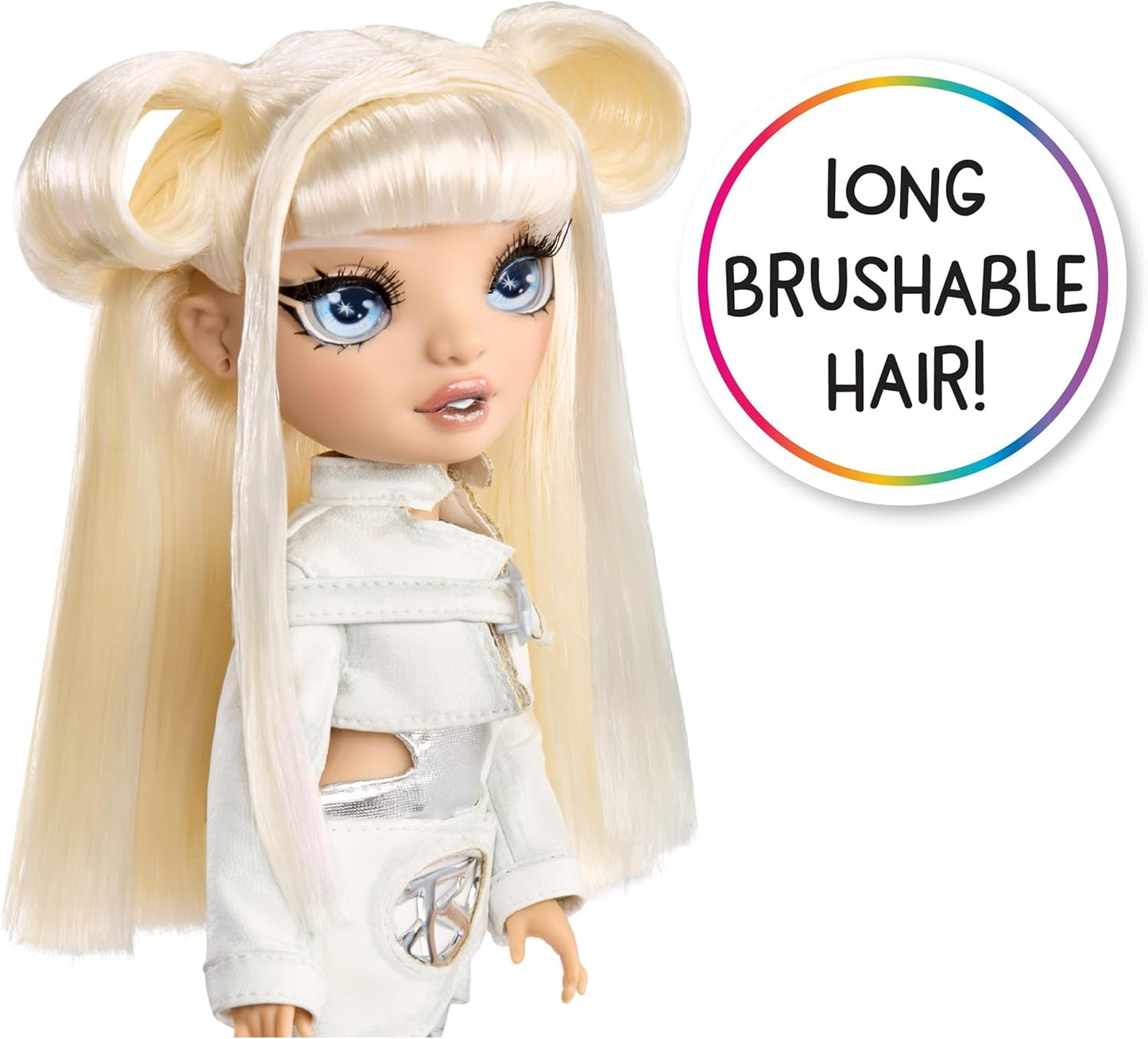 Boneca Rainbow High Sparkle & Shine - Whitney - Boneca Fashion de 28cm com Cabelo Branco e Bolhas Mágicas nas Pernas, Colorida, Estilosa, Divertida, Colecionável, Para Crianças de 4 a 12 Anos ou Mais