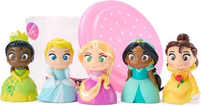 Disney Conjunto de brinquedos de banho oficiais das Princesas da Disney Store, 5 peças, inclui Bela, Cinderela, Jasmine, Rapunzel e Tiana, balde com tampa escorredora, brinquedos para banho ou piscina infantil, a partir de 6 meses