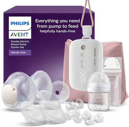 Philips Avent, Kit inicial para bomba tira-leite motor com potência hospitalar, imita o ritmo de sucção do bebê, bombeia até 85 vezes por minuto, com acessórios para alimentação e armazenamento, modelo SCD553/11