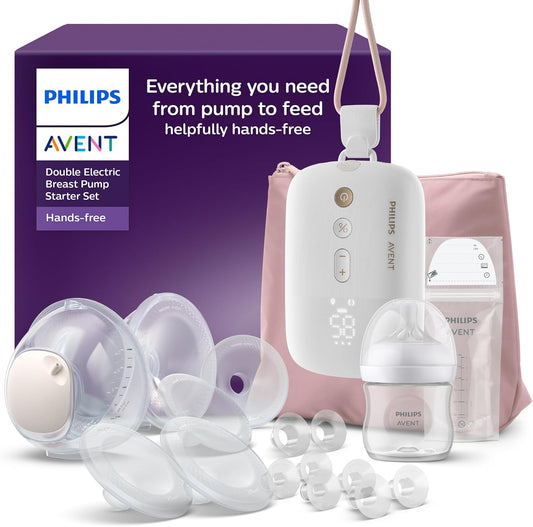 Philips Avent, Kit inicial para bomba tira-leite motor com potência hospitalar, imita o ritmo de sucção do bebê, bombeia até 85 vezes por minuto, com acessórios para alimentação e armazenamento, modelo SCD553/11