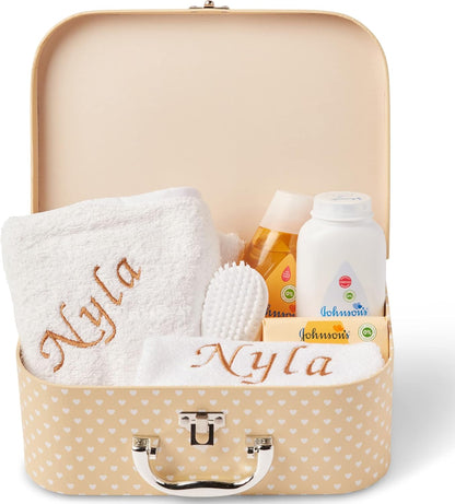 Conjunto de presentes personalizados para bebês: presentes personalizados para bebês, conjunto de banho para bebês, presentes personalizados para recém-nascidos, itens essenciais para recém-nascidos