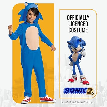 DISGUISE Fantasia infantil oficial da SEGA Sonic, fantasia do Sonic The Hedgehog, traje do Sonic, fantasias do Dia Mundial do Livro para meninos