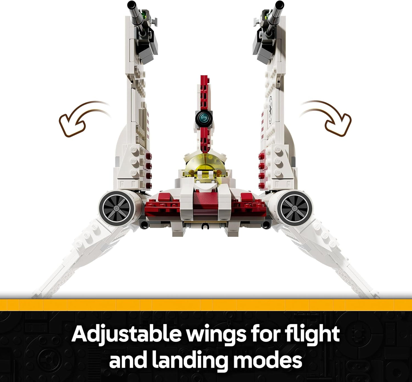 LEGO Star Wars 75432 V-19 Torrent Starfighter - Brinquedo de Construção - 3 Minifiguras, incluindo Obi-Wan Kenobi e Asajj Ventress com Sabres de Luz - Presente para Meninos a partir de 9 Anos e Fãs de The Clone Wars