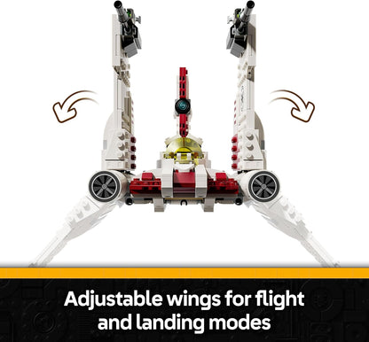 LEGO Star Wars 75432 V-19 Torrent Starfighter - Brinquedo de Construção - 3 Minifiguras, incluindo Obi-Wan Kenobi e Asajj Ventress com Sabres de Luz - Presente para Meninos a partir de 9 Anos e Fãs de The Clone Wars