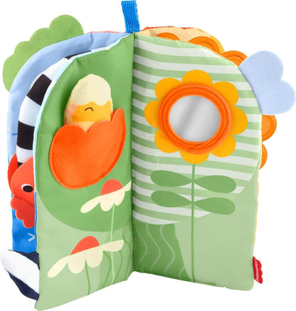 Fisher-Price Livro de atividades sensoriais para bebês, tema Estações do Ano, com 4 páginas de exercícios para bebês a partir de 0 meses, JKP53