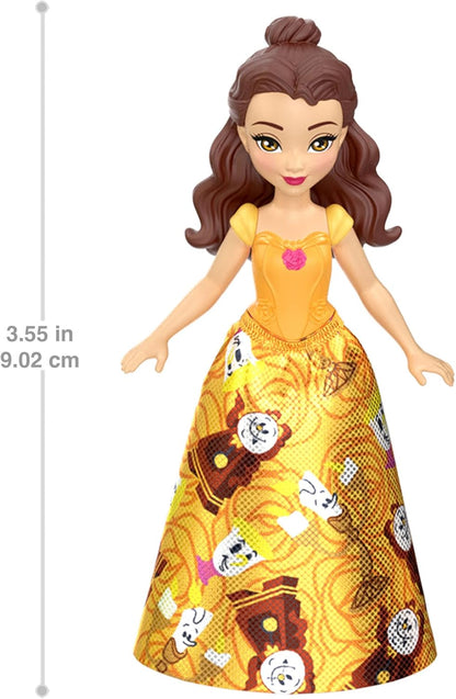 Disney Conjunto Mattel Princess & Friends com 5 bonecas pequenas articuladas com saias ou calças removíveis e 5 figuras de amigas, inspirado nos filmes da Disney, JBL33