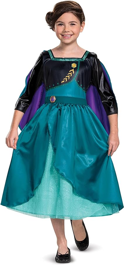 Disguise Disfraz de Anna de Frozen 2 de Disney para niña, Vestido clásico y Capa