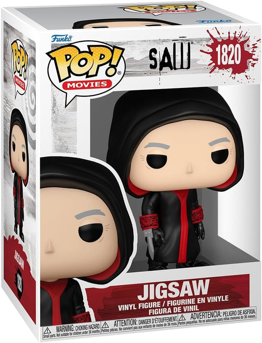 Funko Pop! Filmes: Jogos Mortais 10º Aniversário - Jigsaw Killer - Chances de 1/6 para a variante rara de Chase - Figura de vinil colecionável - Ideia para presente - Produtos oficiais - Brinquedos para crianças e adultos - Fãs de cinema