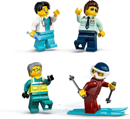 LEGO City - Avião de brinquedo com ambulância aérea de emergência - Modelo de avião médico - 3 minifiguras incluindo um médico e um piloto, além de uma motoneve, maca e ferramentas, presente para meninos a partir de 6 anos - 60465