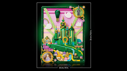 LEGO Wicked Emerald City Arte de Parede - Conjunto de Construção 3D para Adultos - Modelo de Exibição com 6 Minifiguras, incluindo Dorothy e uma Figura do Cão Toto - Decoração DIY para Casa - Presente para Fãs do Filme - 75685