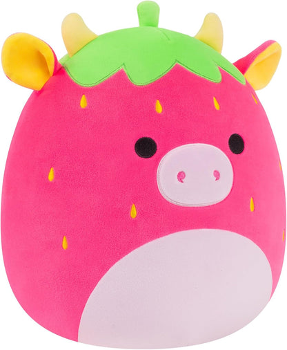 Squishmallows SQCR08584 - Cleary die Erdbeerkuh 30 cm, offizielles Jazwares Plüsch, superweiches Kuscheltier