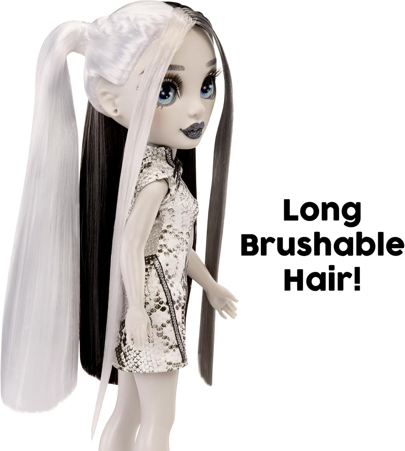 Rainbow High Shadow High Heather Grayson - Boneca Fashion em tons de cinza de 28 cm, cabelo e roupa pretos e brancos, bolsa estilosa, presente fofo para crianças de 4 a 10 anos.