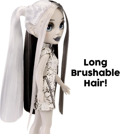 Rainbow High Shadow High Heather Grayson - Boneca Fashion em tons de cinza de 28 cm, cabelo e roupa pretos e brancos, bolsa estilosa, presente fofo para crianças de 4 a 10 anos.