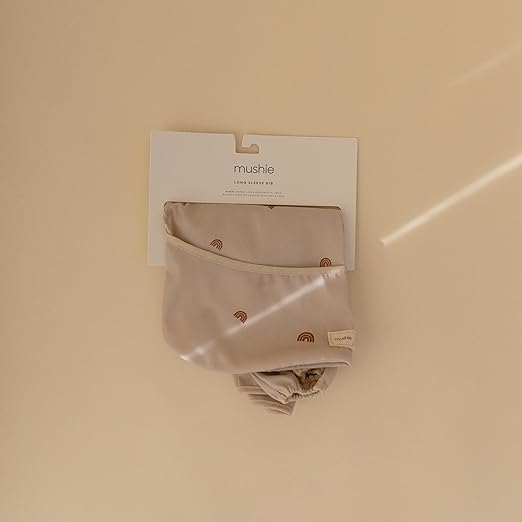 Mushie Babador para Desmame, Manga Longa | Babadores Impermeáveis com Mangas para Bebês e Crianças | Ajuste Regulável para 6 a 24 Meses