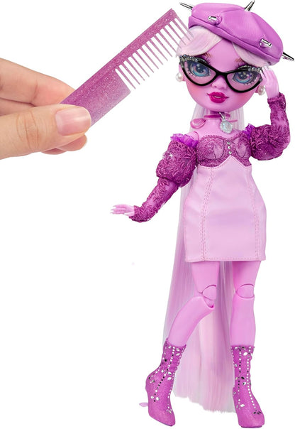 Rainbow High Shadow High Série 3 - Lavanda - Boneca Fashion Roxa - Roupa estilosa, cabelo extralongo, óculos e mais de 10 acessórios coloridos para brincar - Ideal para crianças de 4 a 12 anos e colecionadores.