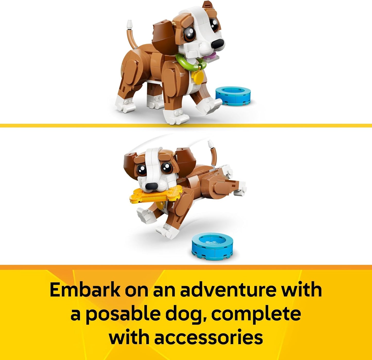 LEGO Creator 3 em 1 Animais Fofos: Cachorrinho de Brinquedo Divertido - Figura de Animal de Estimação que se Transforma em Esquilo ou Pato - Presente de Aniversário Criativo para Meninas e Meninos a partir de 8 Anos - 31382