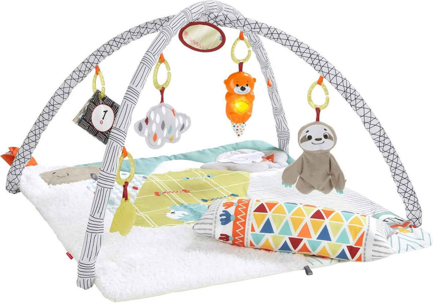 Fisher-Price Tapete de atividades extragrande Perfect Sense Deluxe para bebês, com 6 atividades para crianças pequenas.
