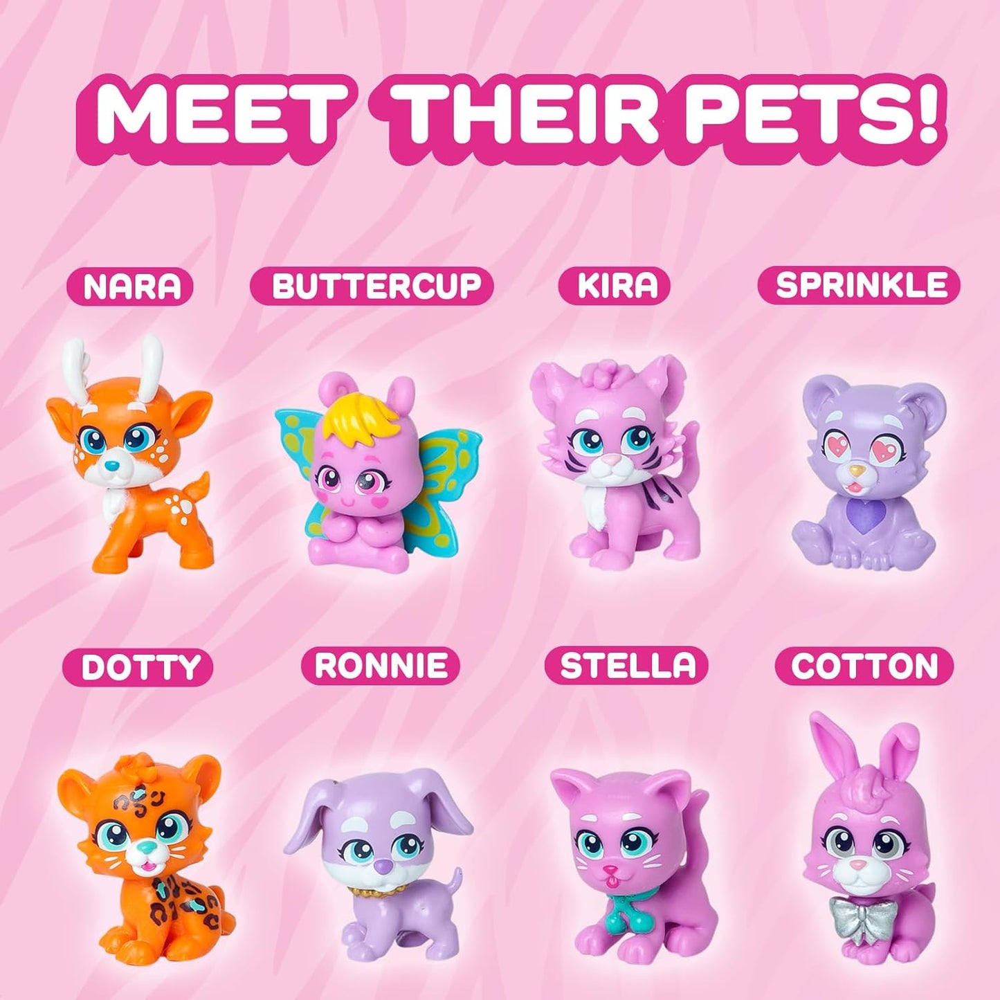 KOOKYLOOS Pet Party DAISY - Boneca margarida com animal de estimação veado. Inclui boneca Daisy, 1 animal de estimação, roupa e sapatos da moda e 1 acessório. 1 boneca, 3 rostos diferentes!