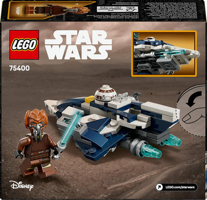 LEGO Star Wars: The Clone Wars Jedi Starfighter Microfighter de Plo Koon, brinquedo de construção colecionável para crianças, presente para meninos, meninas e fãs com 6 anos ou mais, inclui um sabre de luz azul 75400