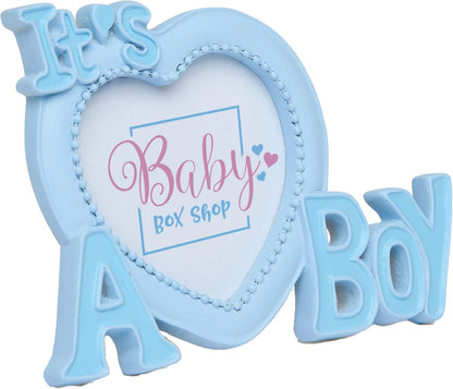 Baby Box Shop - Conjunto de presente para recém-nascidos - Cesta premium com chocalho para cachorro, porta-retratos, tecido de musselina, chá de bebê para recém-nascidos