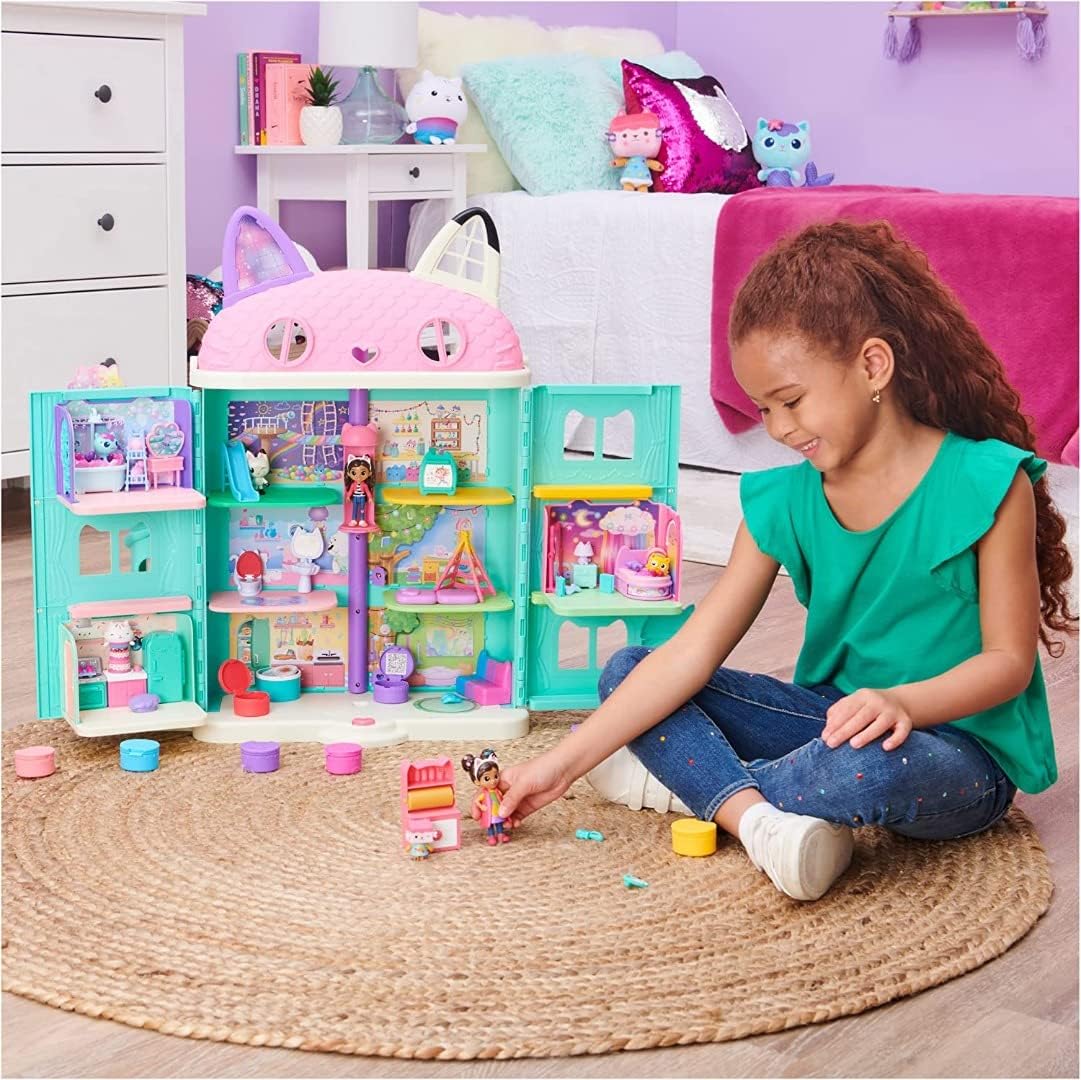 Gabby's Dollhouse Conjunto Cat-tivity com Gabby e figura de gato, 2 acessórios, caixa surpresa e mobília, adequado para crianças a partir de 3 anos.