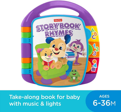 Fisher-Price Brinquedo educativo com histórias, rimas, luzes e música para bebês e crianças pequenas, versão em inglês britânico "Laugh & Learn", CDH26