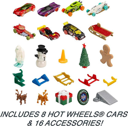 Hot Wheels Calendário do Advento com 24 surpresas que incluem 8 veículos