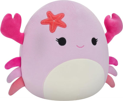 Squishmallows SQCR04093 Pink Crab 7,5" Adicione Cailey ao seu esquadrão, brinquedo de pelúcia ultramacio, pelúcia oficial Kellytoy