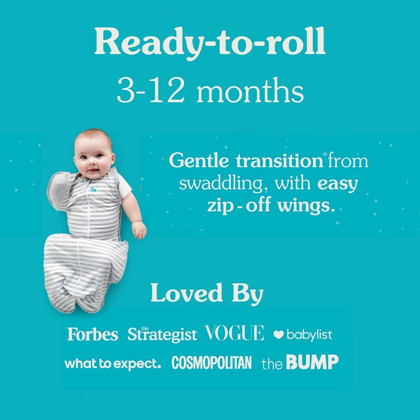 Love To Dream Saco de Transição Swaddle Up em Bambu, Tamanho Grande (8,5-11 kg), Cor Creme, Ajuste Perfeito, Abas Removíveis com Zíper, 1.0 Tog, Adequado para Temperatura Moderada (20-24°C), Lavável à Máquina e com Zíper Duplo