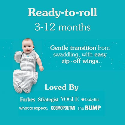 Love To Dream Manta de Transição Swaddle Up, Tamanho Médio (6-8,5 kg), Cor North Star Branca, Ajuste Perfeito, Abas Removíveis com Zíper, 1,5 Tog, Adequada para Temperaturas Amenas (18-22°C), Lavável à Máquina e Dupla Face