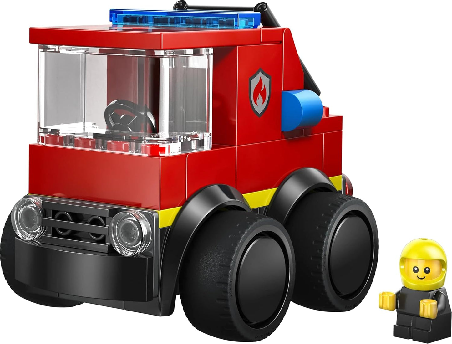 LEGO City Rides – Caminhão de Bombeiros de Brinquedo - Conjunto de Construção de Veículos de Emergência com Minifigura de Bombeiro Júnior - Lembrancinhas de Festa - Pequeno Presente Colecionável para Meninos a partir de 5 Anos - 60482