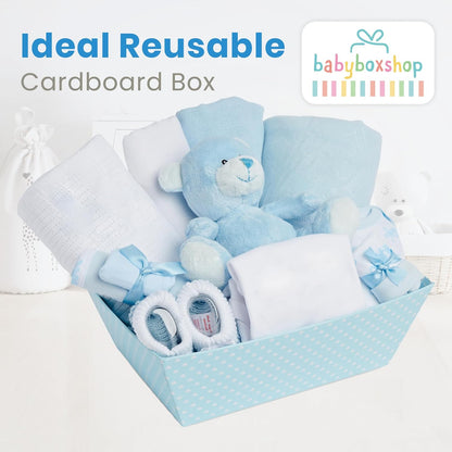 Conjunto de presentes para bebês meninos - 12 itens essenciais para recém-nascidos - Presentes ideais para chá de bebê para meninos, Baby Box Shop Conjunto de presentes personalizados para bebês meninos - 12 presentes