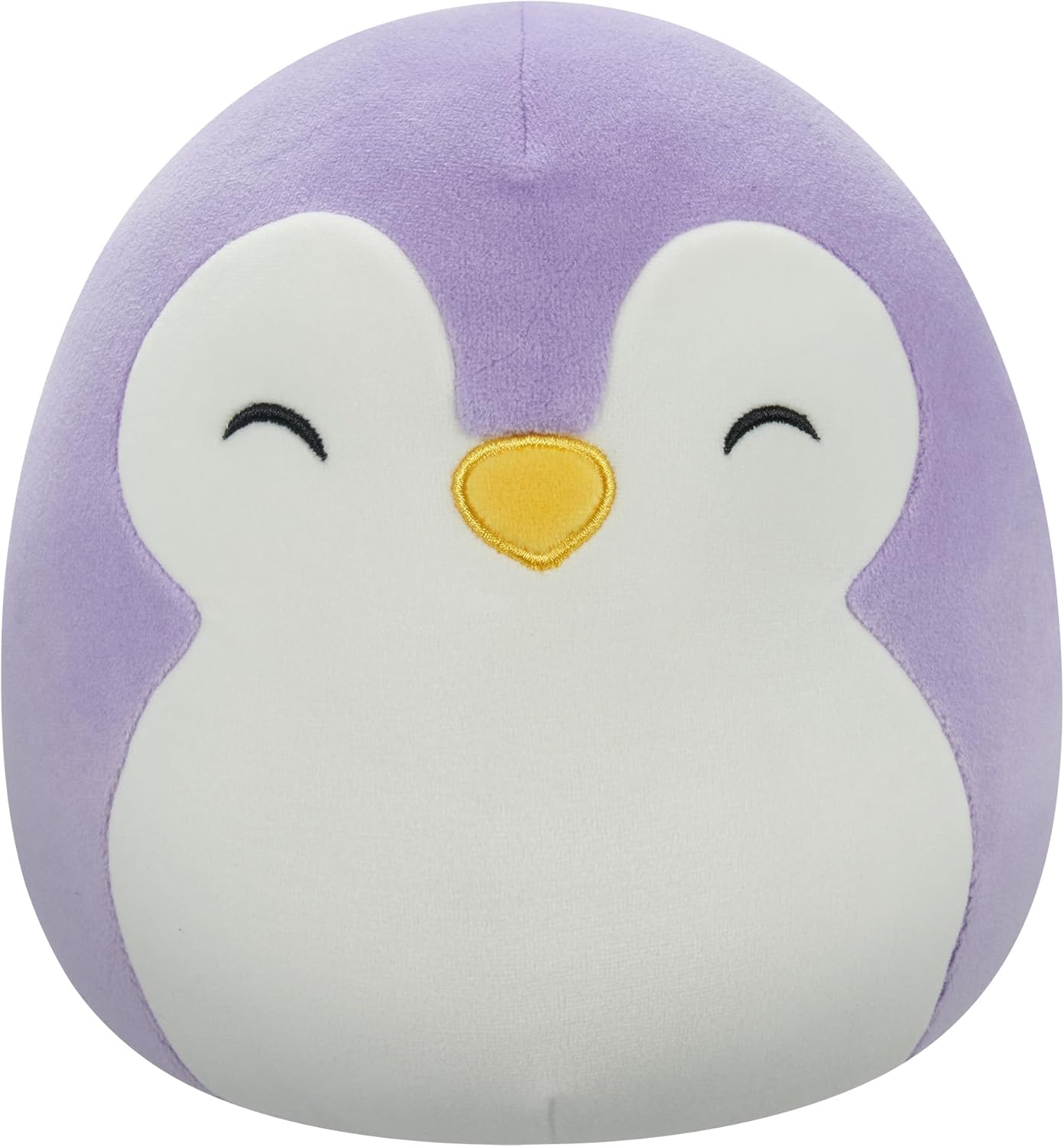 Squishmallows Original 7,5 polegadas - Elle, a pinguim roxa com olhos fechados e barriga branca