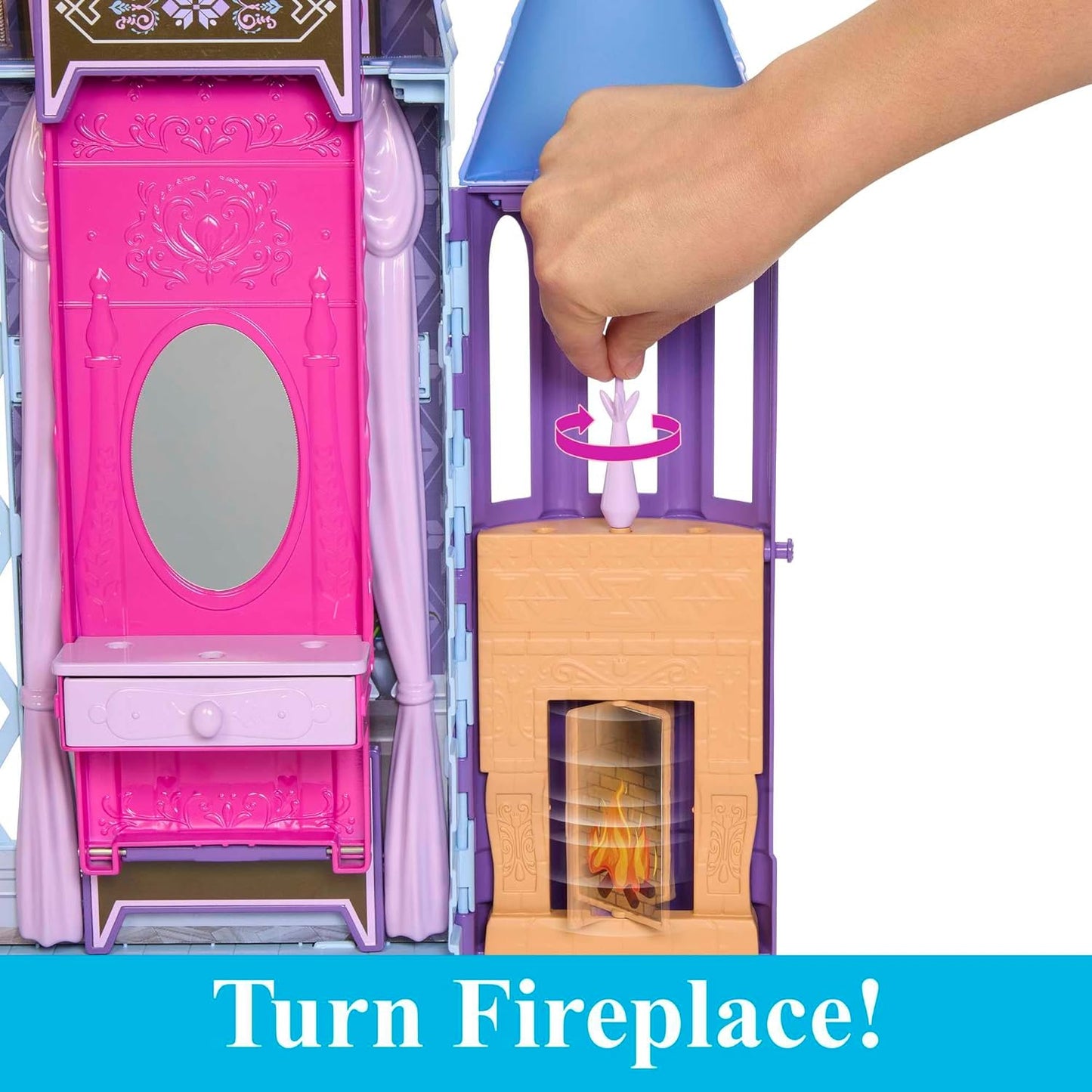 Mattel Disney Frozen 2 Elsa's Arendelle Castle Doll House, 2+ Ft Tall | Includes Elsa Fashion Doll with Removable Skirt & Playset with 4 Play Areas, Furniture & Accessories, HLW61