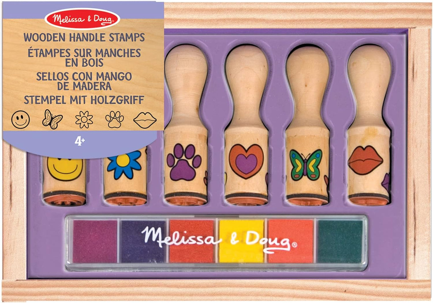 ¡Las pistas de Melissa y Doug Blue y tú! Sellos con mango de madera y bloc de actividades.