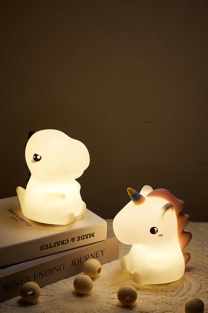 Groov-e Cuties - Rainbow Unicorn - Luz noturna LED que muda de cor com temporizador de 30/60 minutos - 7 cores - Toque para usar - Bateria recarregável de 12 horas ou alimentada por USB - para bebês, crianças pequenas e crianças