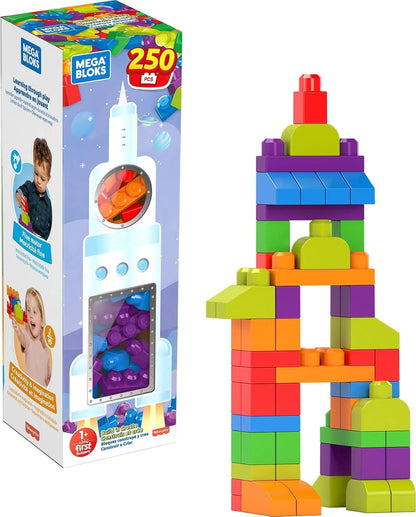 Mega Blocos de Montar Bloks Fisher-Price – Brinquedo para Crianças Pequenas (1 a 3 anos) – Conjunto "Build 'N Create" com 250 Peças