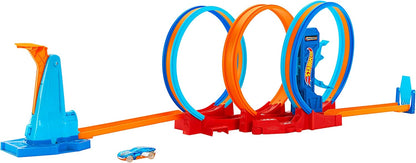 Hot Wheels Pista Ultra Hots com Triplo Loop, 3 Loops e 1 Carrinho em Escala 1:64 Incluso. Conecta-se a outros conjuntos Hot Wheels e é dobrável para facilitar o armazenamento. Brinquedo Infantil, 4+ Anos, HPX93