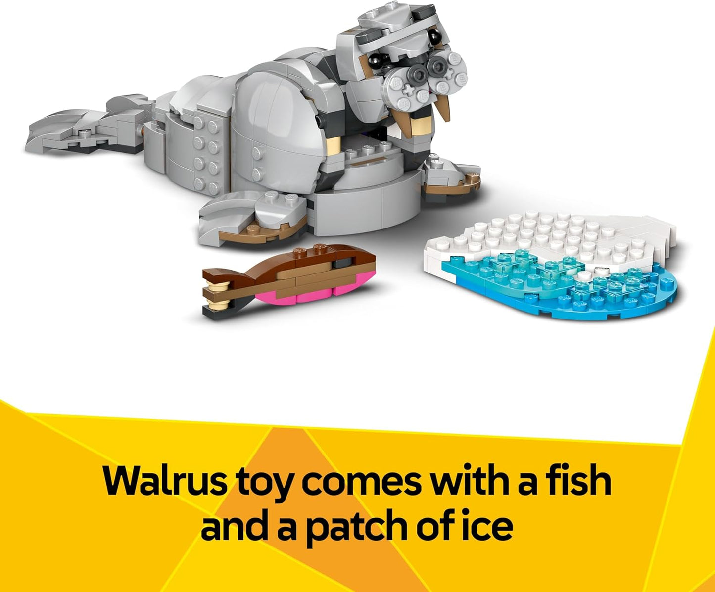 LEGO Creator 3 em 1 Animais Selvagens: Rinoceronte Majestoso com Pássaros - Figura de Animal que se Transforma em um Modelo de Hipopótamo ou uma Morsa - Presente Criativo para Meninas e Meninos a partir de 9 Anos - 31171