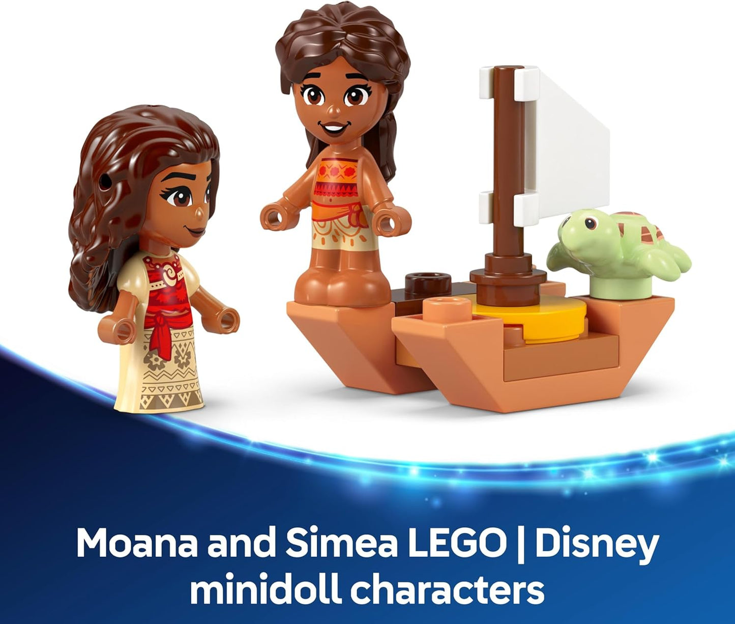 LEGO ǀ Disney Princess Moana’s Island Fun Set, brinquedo para construir com 2 microbonecas e uma casa para brincadeiras criativas, presente de aniversário para crianças, meninas e meninos com mais de 5 anos