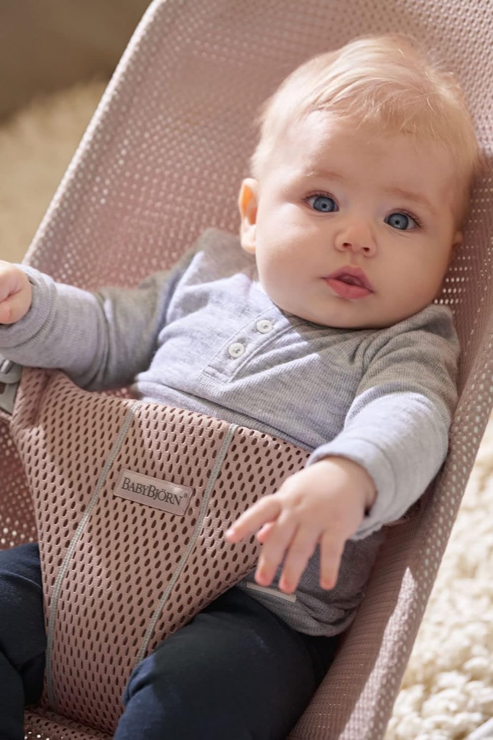 BabyBjörn Bouncer Bliss, malha, rosa empoeirado