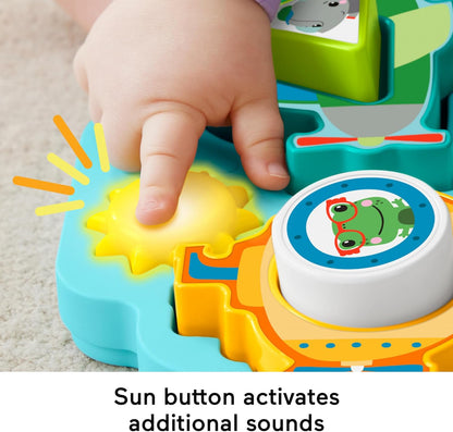 Brinquedo de encaixe Fisher-Price para bebês: Quebra-cabeça de veículos com formas, sons, música e luzes para desenvolvimento da coordenação motora fina, a partir de 9 meses, HRP31