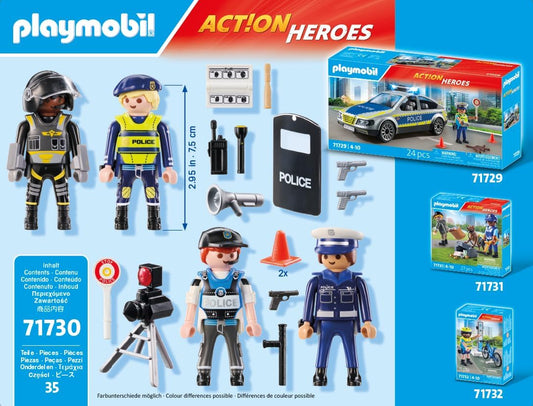 Playmobil | Heróis de Ação | Conjunto de Figuras Policiais | Figuras de Brinquedo | Figura Policial | Brinquedos para Crianças a partir de 4 anos | 71730