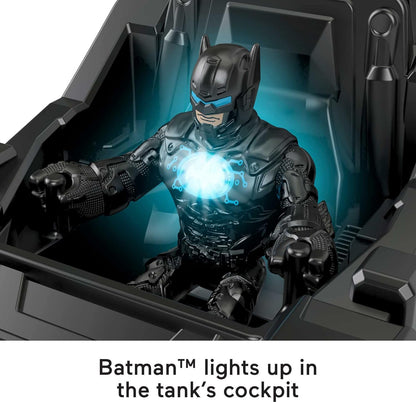 Fisher Price Imaginext GVW26 DC Super Friends Bat-Tech Tank, veículo de empurrar com figura do Batman para crianças em idade pré-escolar de 3 a 8 anos, multicolorido, 13,9 cm x 9,6 cm x 19,9 cm