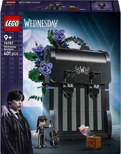LEGO Wednesday: Mochila da Wandinha 76787 | Brinquedo para meninas e meninos a partir de 9 anos, mini boneca e figura do Mãozinha, modelo 3D com suporte para fotos, decoração para o quarto, presente...